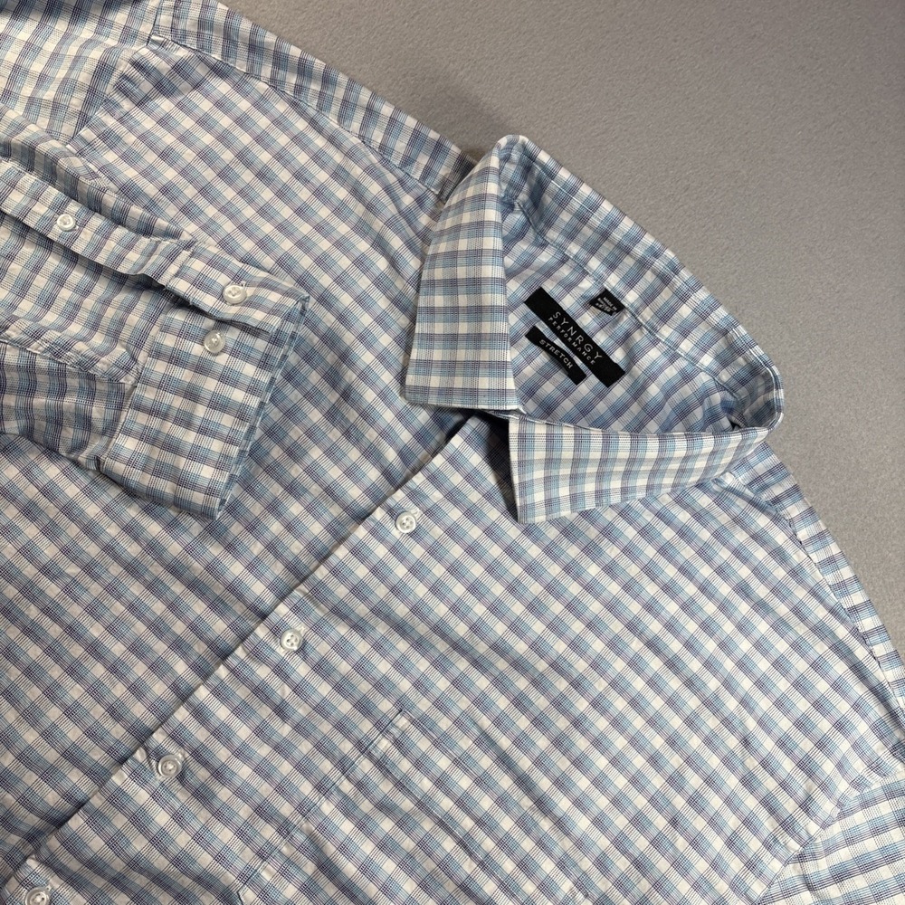 Synergy Performance Men's Long Sleeve Button-Up Shirt Plaid 20 35/36